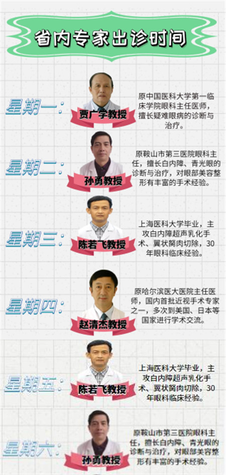 【通知】新調整 博愛(ài)眼科專(zhuān)家出診時(shí)間表！(圖1)